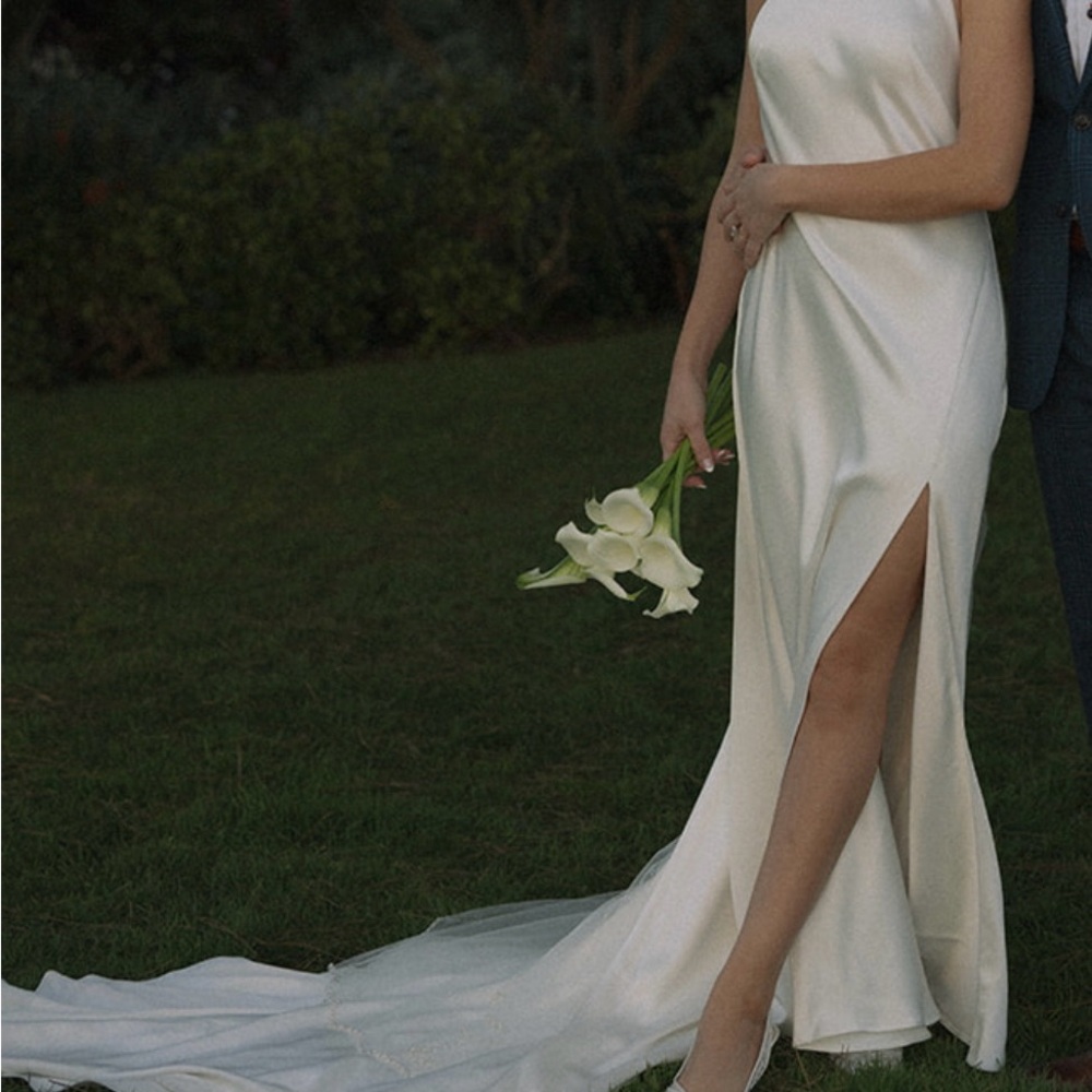 Jenny Yoo Harlyn halter top Wedding Gown satin bridal dress